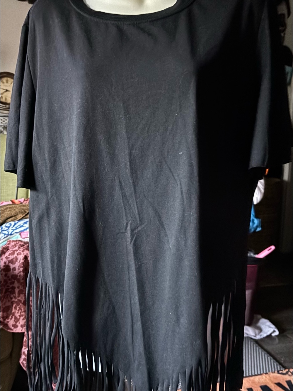 Boture Curve Fringe Trim Short Sleeve Top – 1XL